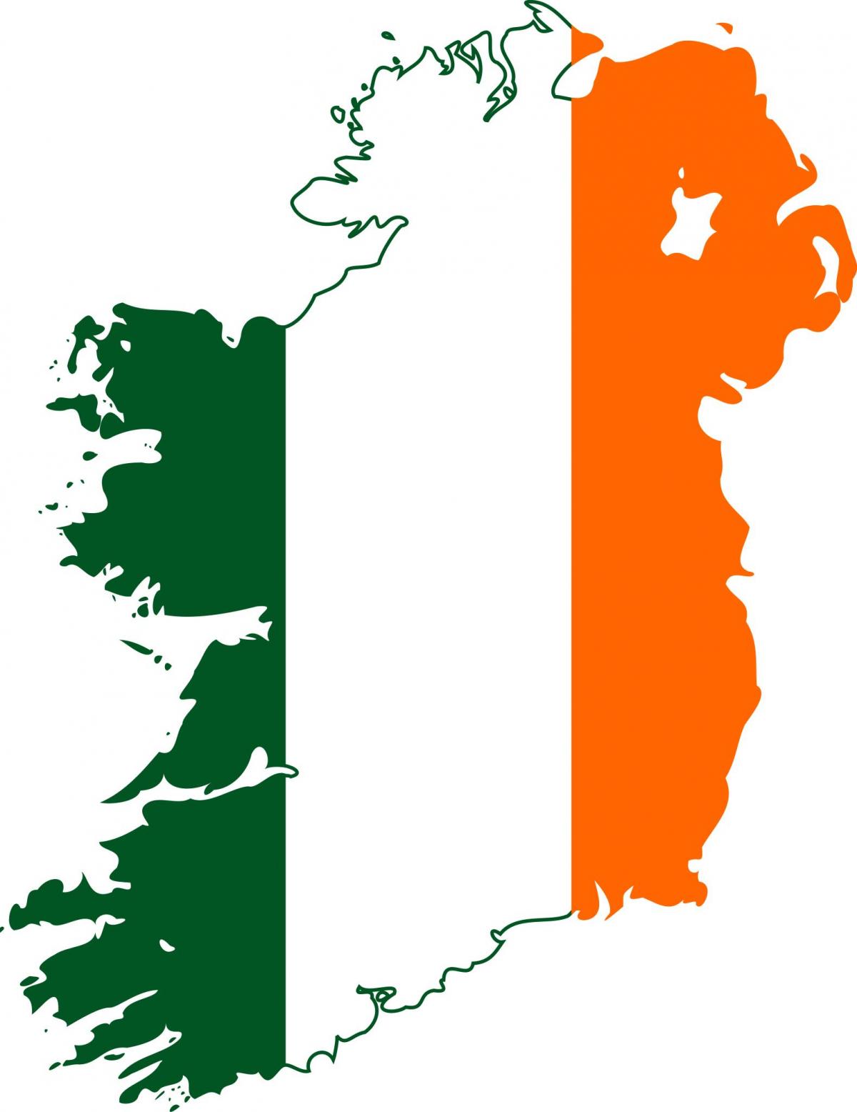 Mapa de la bandera de Irlanda