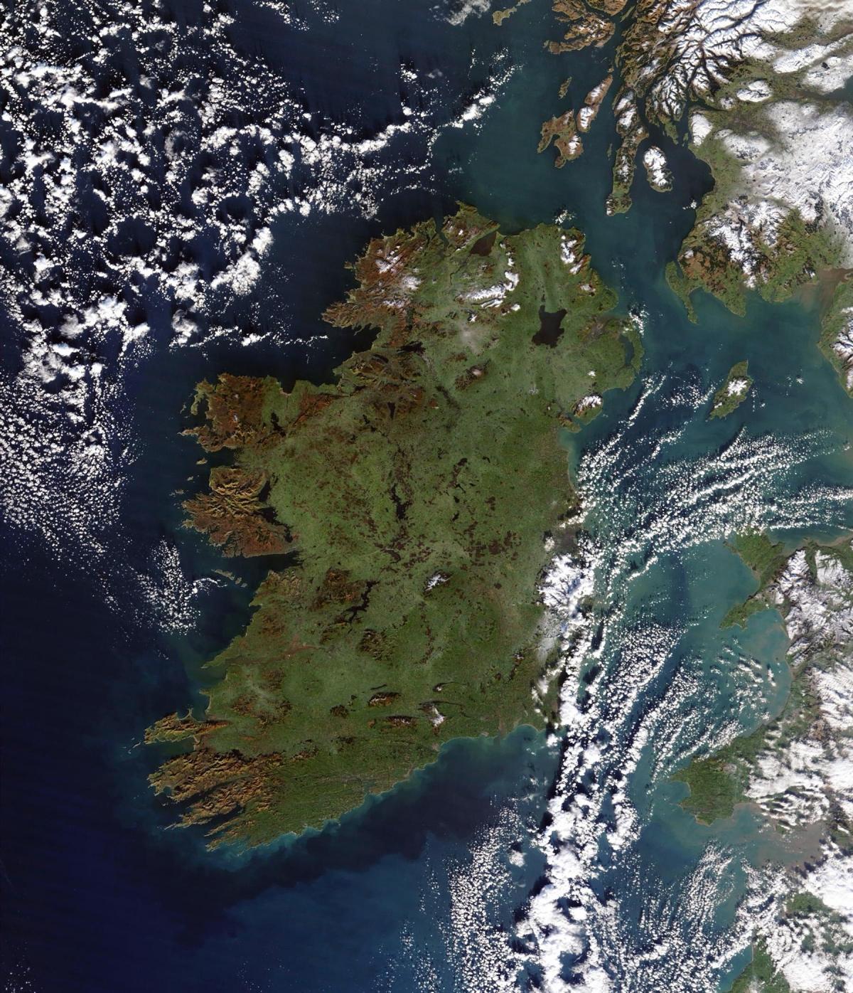 Mapa de la vista del cielo de Irlanda